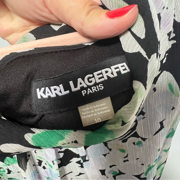 Karl Lagerfeld Crepe Side Rouched Sheath Dress - Picture 4 of 10